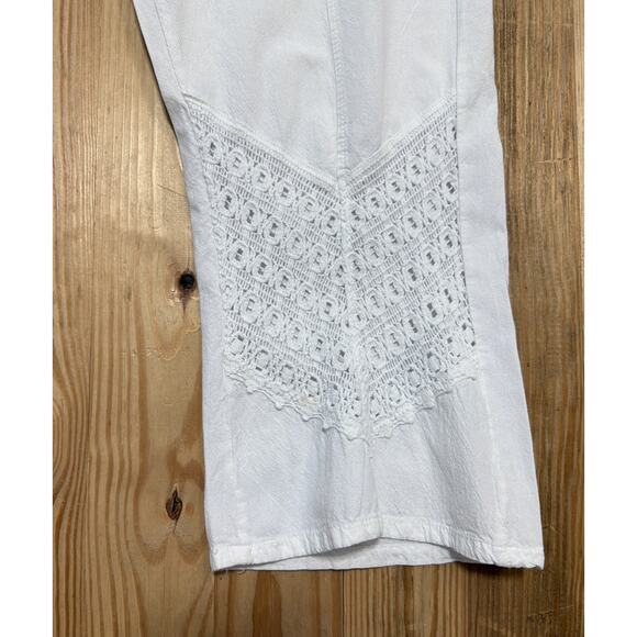 Seaspice Resort Wear Size XL Pull On Pants White Peruvian Cotton Embroidered - Picture 3 of 8